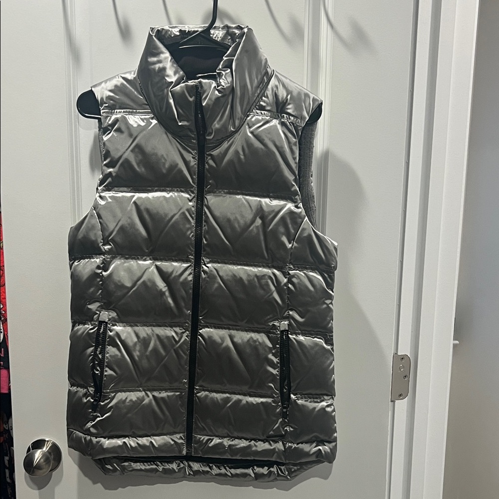 Athleta Silver Puffer Vest